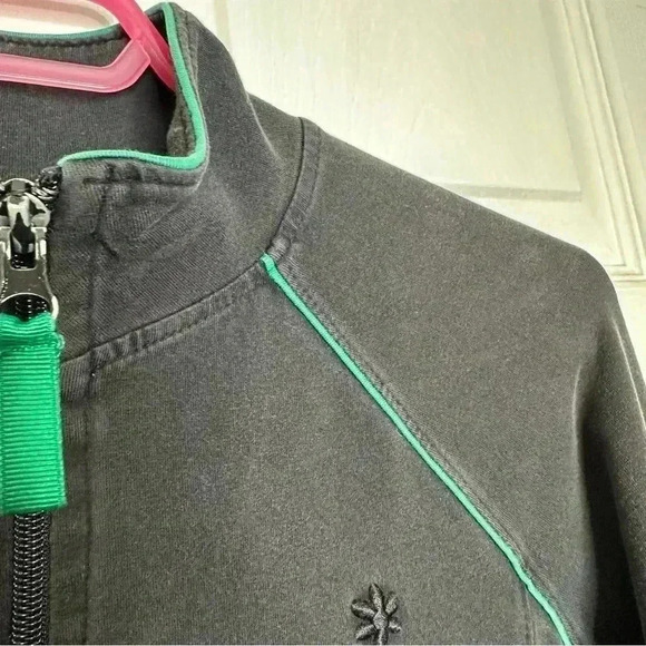Old  Navy Sweatshirt Zippered Black & Green Size Extra Small - Picture 8 of 16